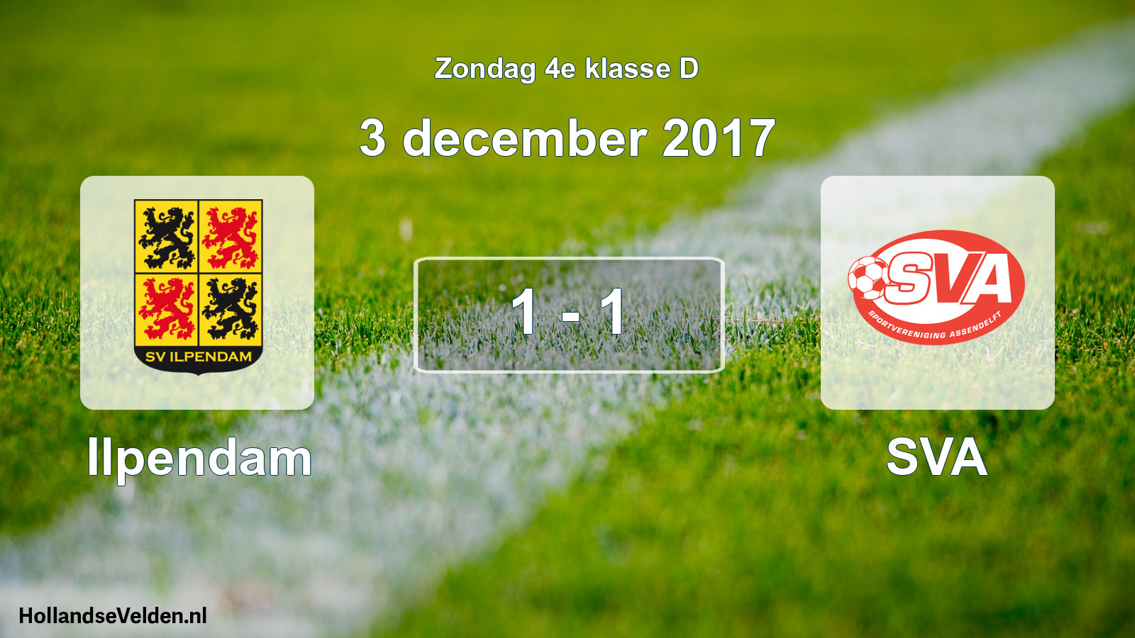Total number of matches played: Ilpendam - SVA 1 - 1 (3 December 2017)