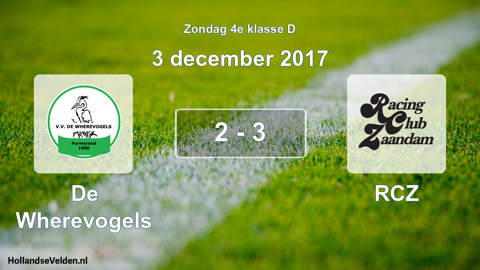 Total number of matches played: De Wherevogels - RCZ 2 - 3 (3 December 2017)