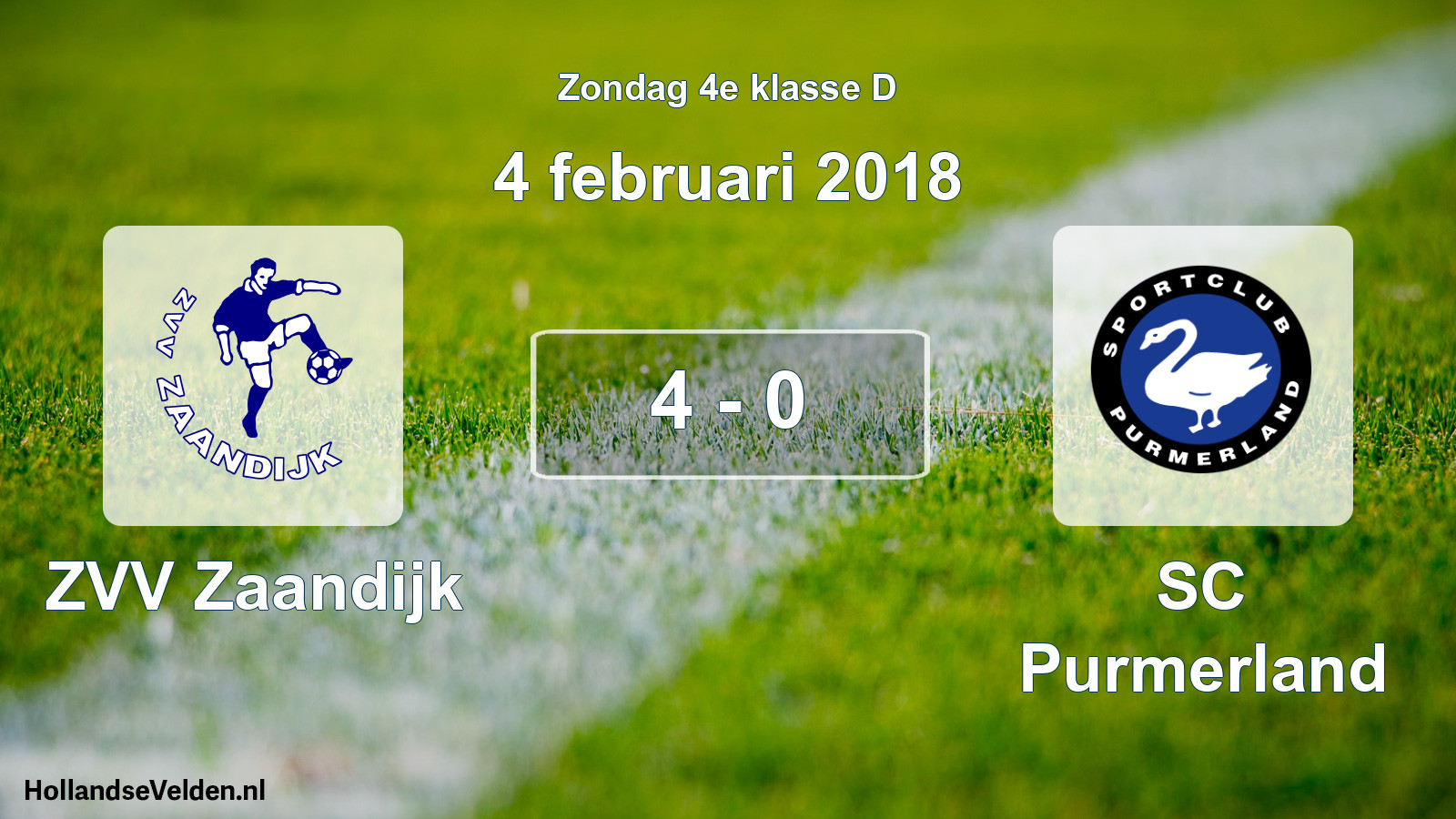 Total number of matches played: ZVV Zaandijk - SC Purmerland 4 - 0 (4 February 2018)