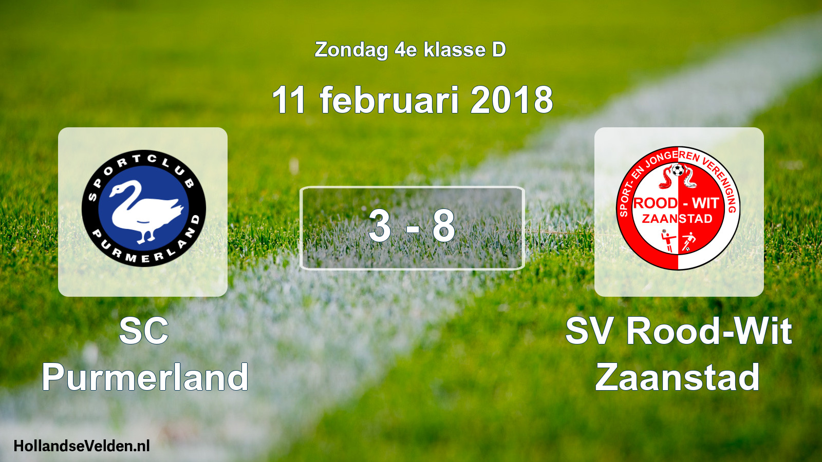 Total number of matches played: SC Purmerland - SV Rood-Wit Zaanstad 3 - 8 (11 February 2018)