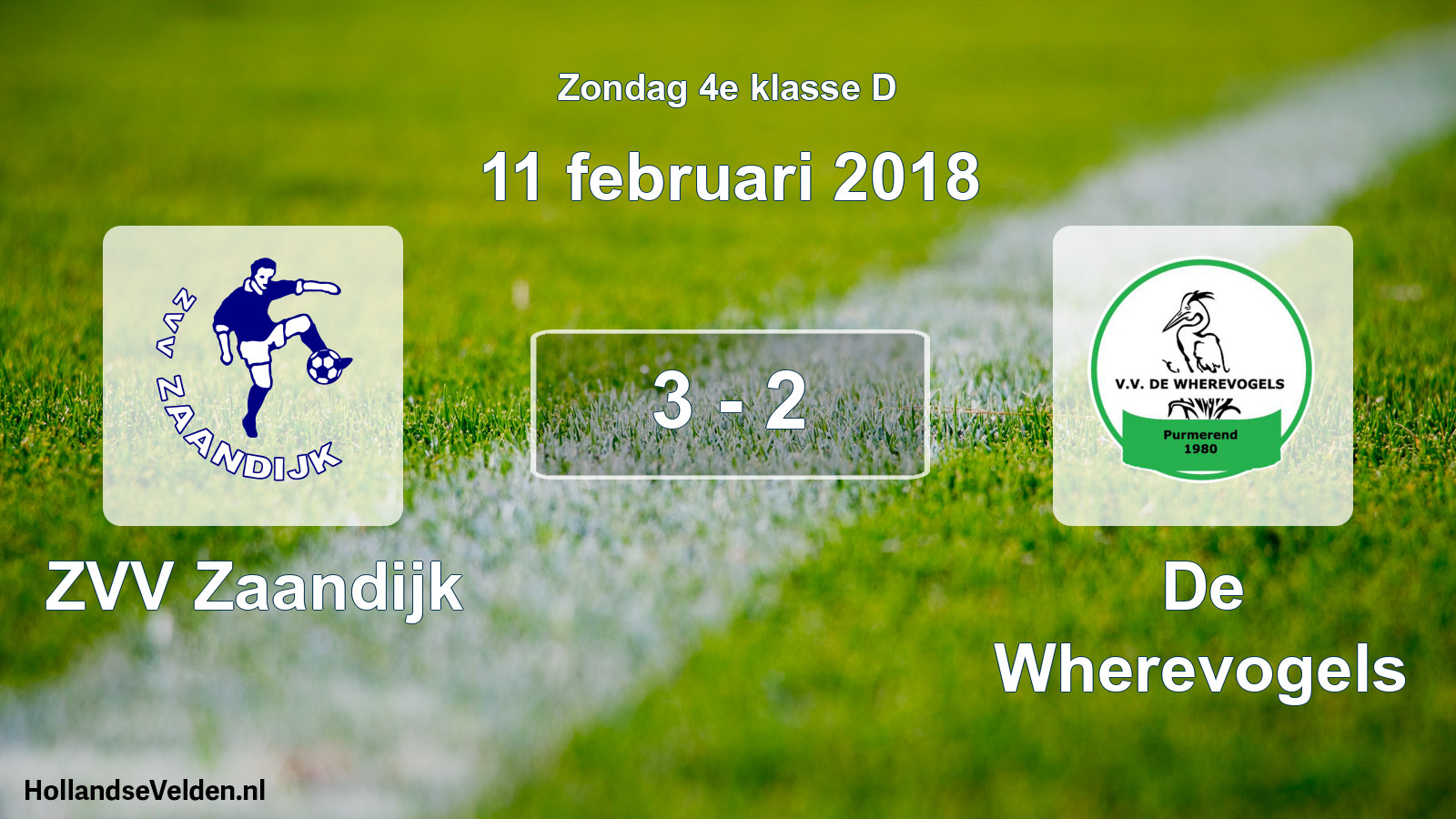 Total number of matches played: ZVV Zaandijk - De Wherevogels 3 - 2 (11 February 2018)