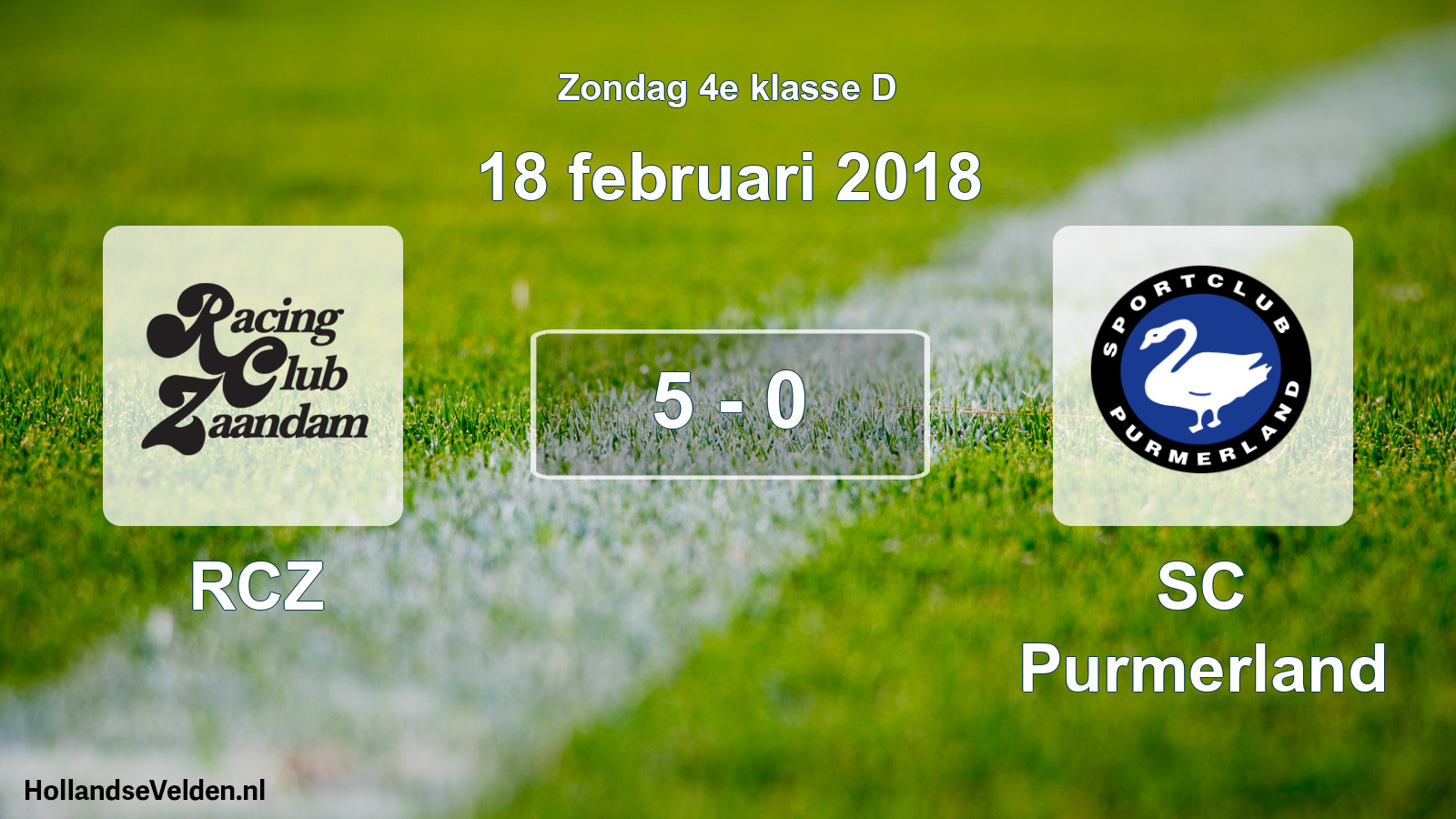 Total number of matches played: RCZ - SC Purmerland 5 - 0 (18 February 2018)