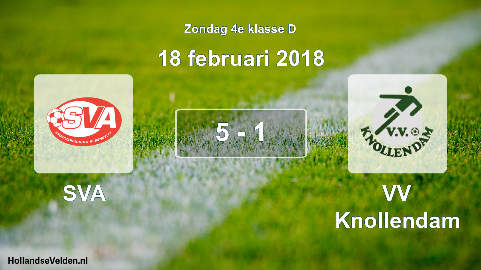 Total number of matches played: SVA - VV Knollendam 5 - 1 (18 February 2018)