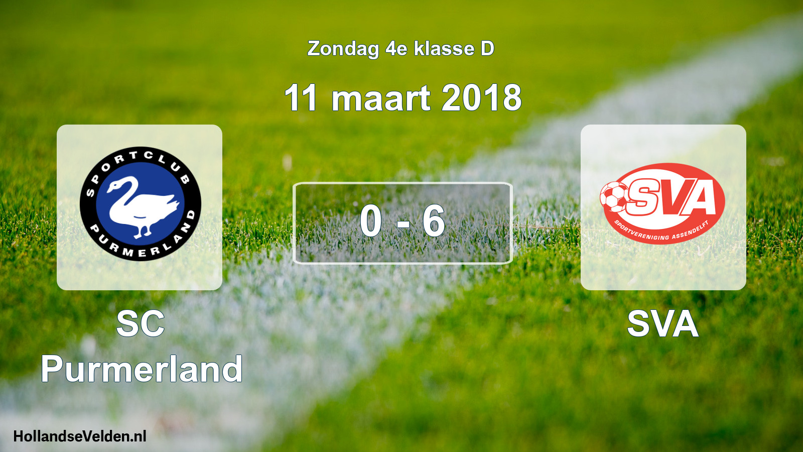 Total number of matches played: SC Purmerland - SVA 0 - 6 (11 March 2018)