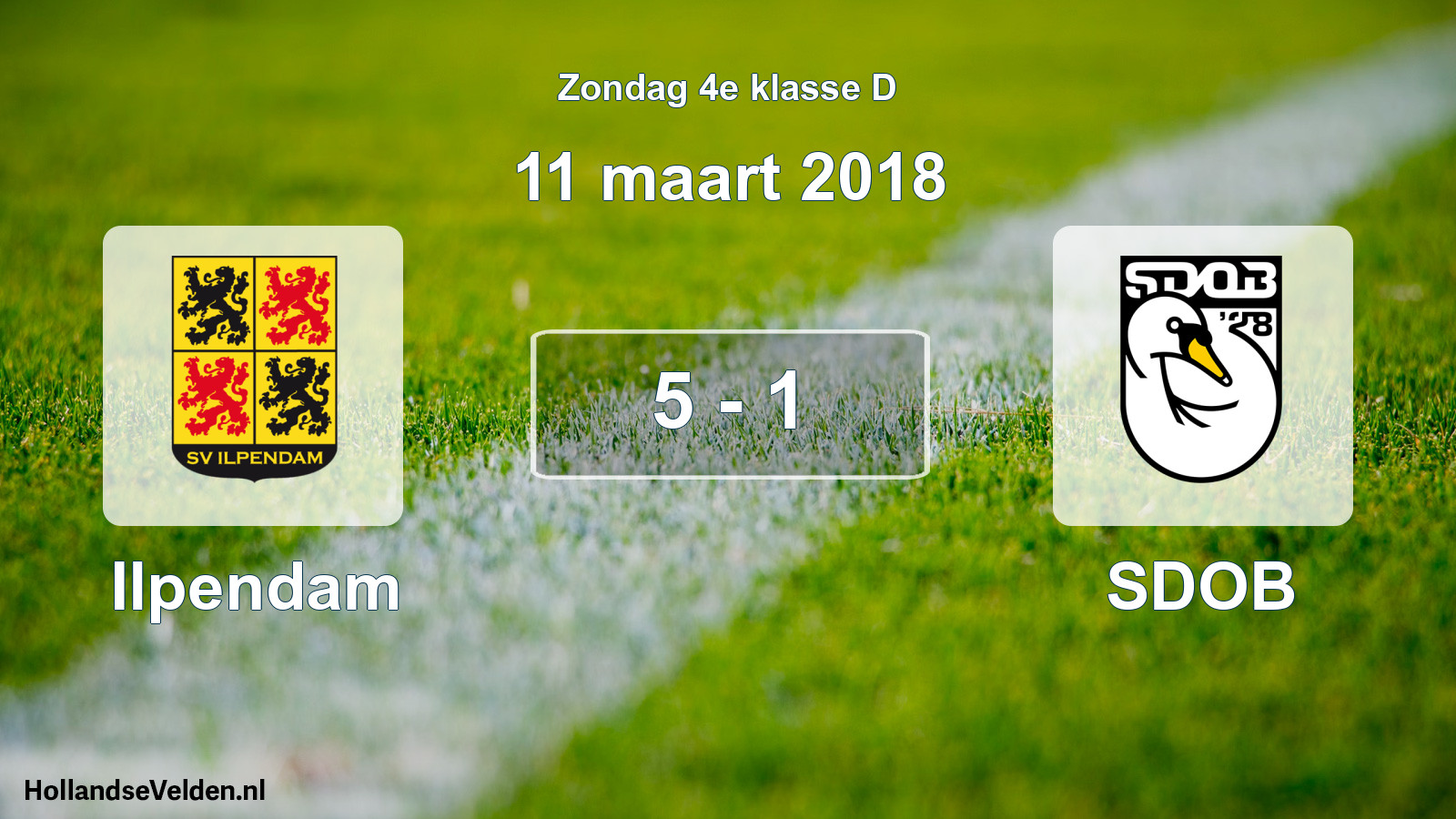 Total number of matches played: Ilpendam - SDOB 5 - 1 (11 March 2018)