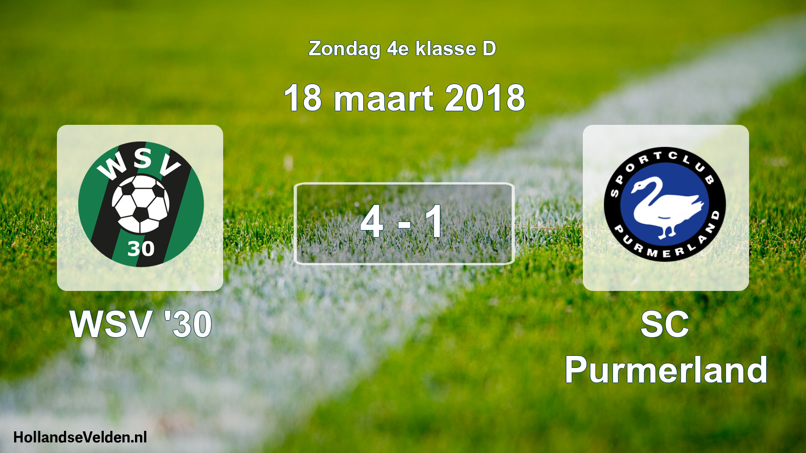 Total number of matches played: WSV '30 - SC Purmerland 4 - 1 (18 March 2018)