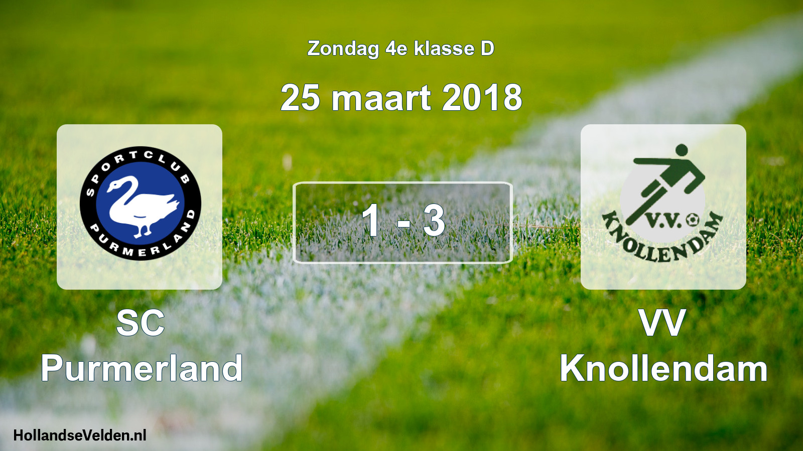 Total number of matches played: SC Purmerland - VV Knollendam 1 - 3 (25 March 2018)