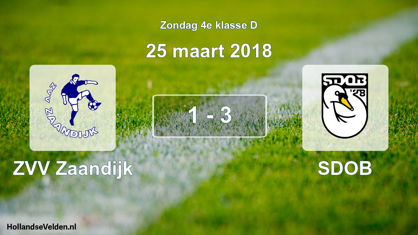 Total number of matches played: ZVV Zaandijk - SDOB 1 - 3 (25 March 2018)
