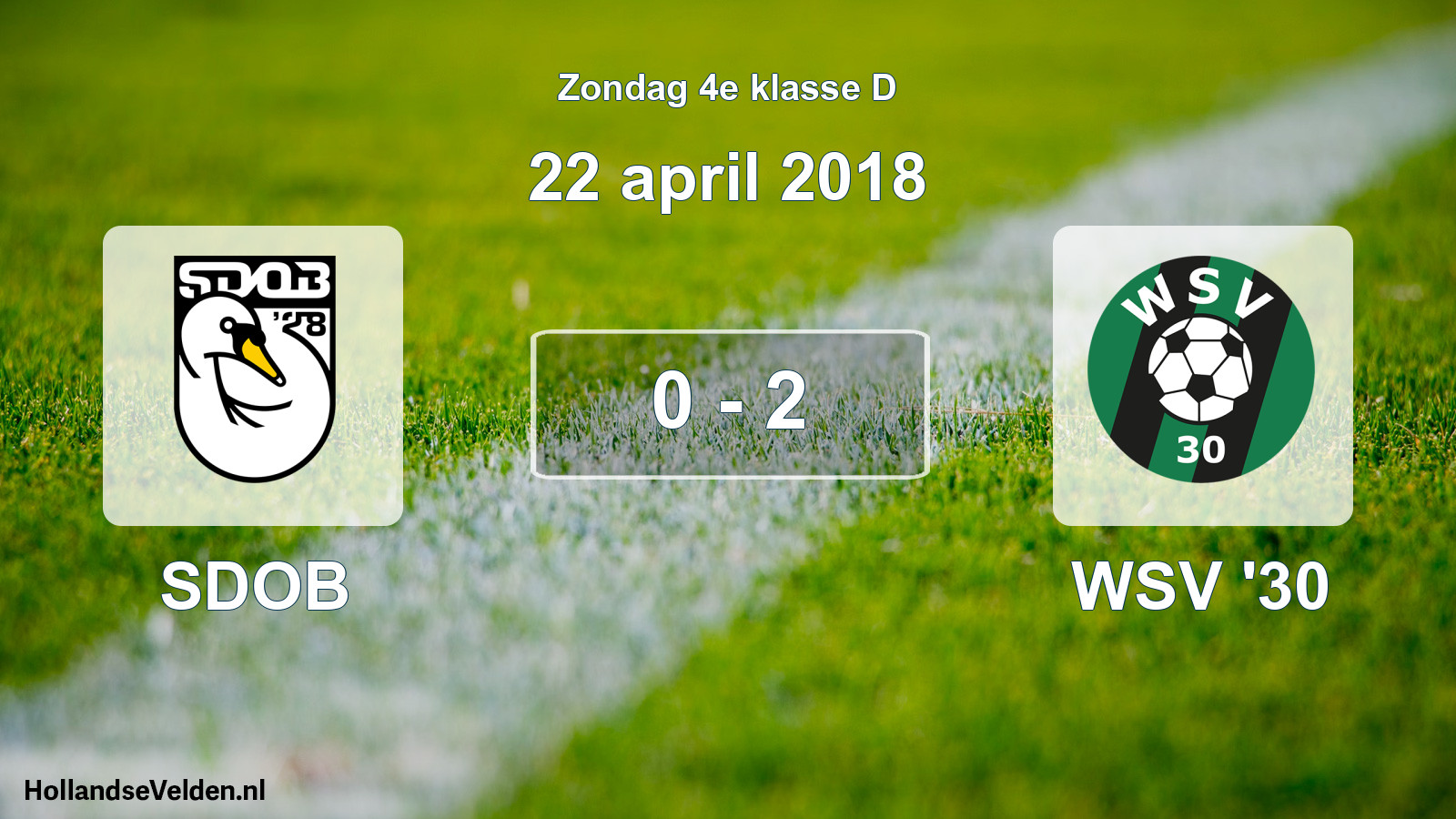 Total number of matches played: SDOB - WSV '30 0 - 2 (22 April 2018)