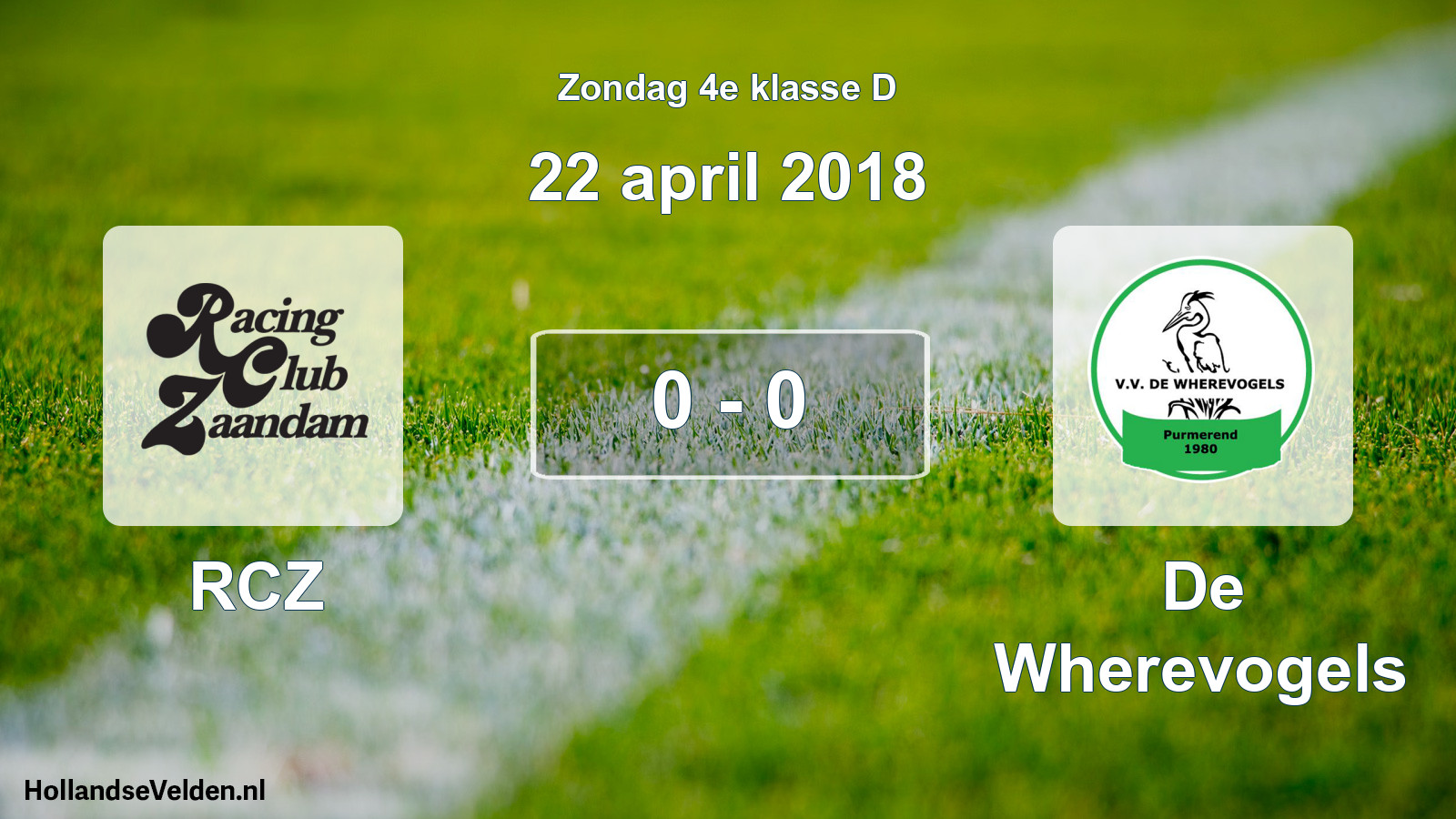 Total number of matches played: RCZ - De Wherevogels 0 - 0 (22 April 2018)