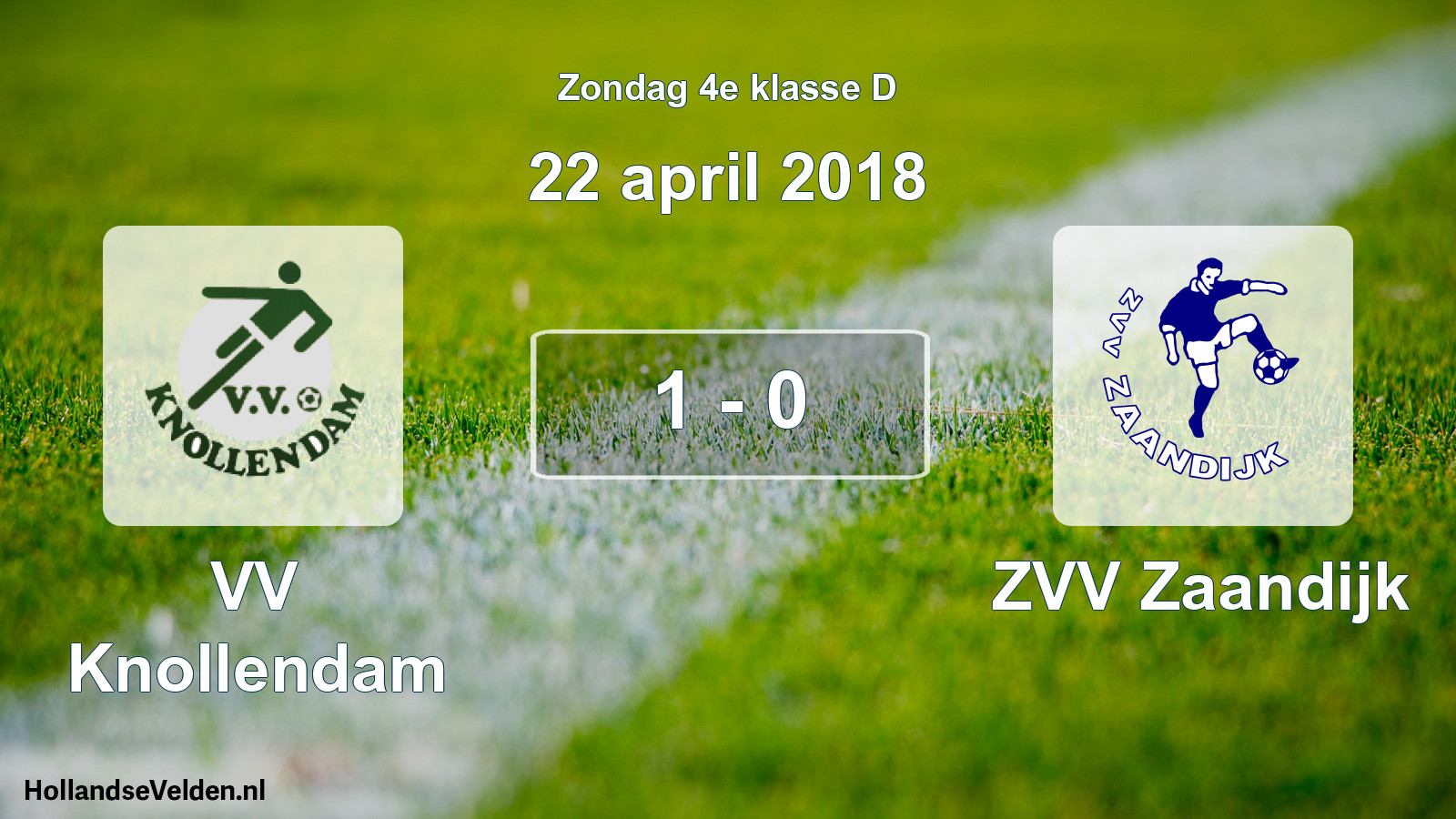 Total number of matches played: VV Knollendam - ZVV Zaandijk 1 - 0 (22 April 2018)