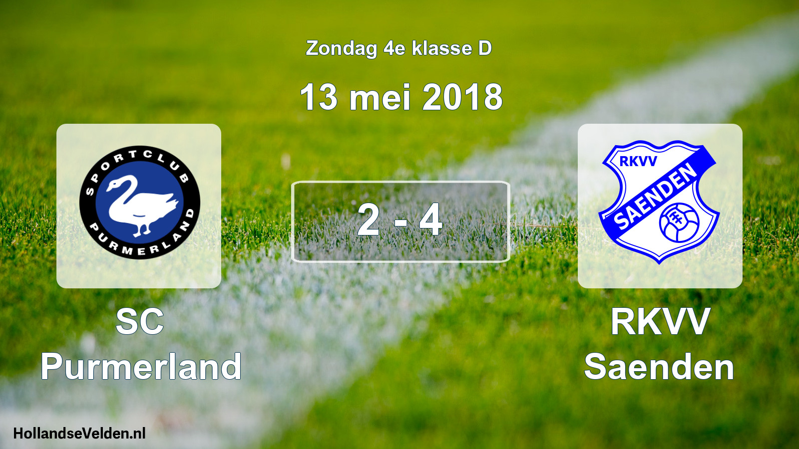 Total number of matches played: SC Purmerland - RKVV Saenden 2 - 4 (13 May 2018)