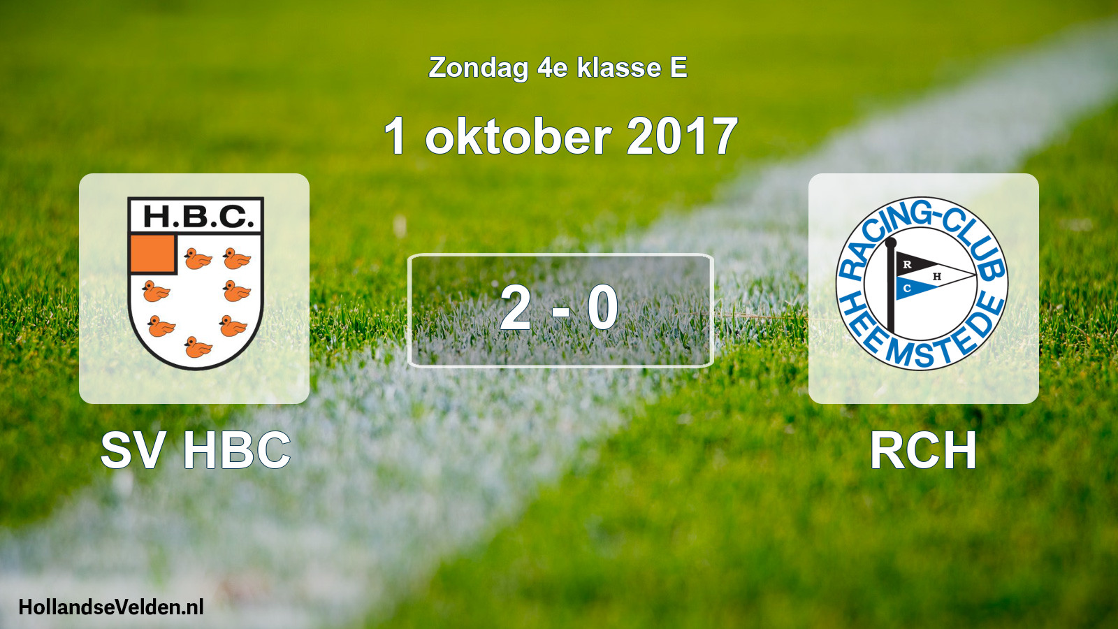 Total number of matches played: SV HBC - RCH 2 - 0 (1 October 2017)