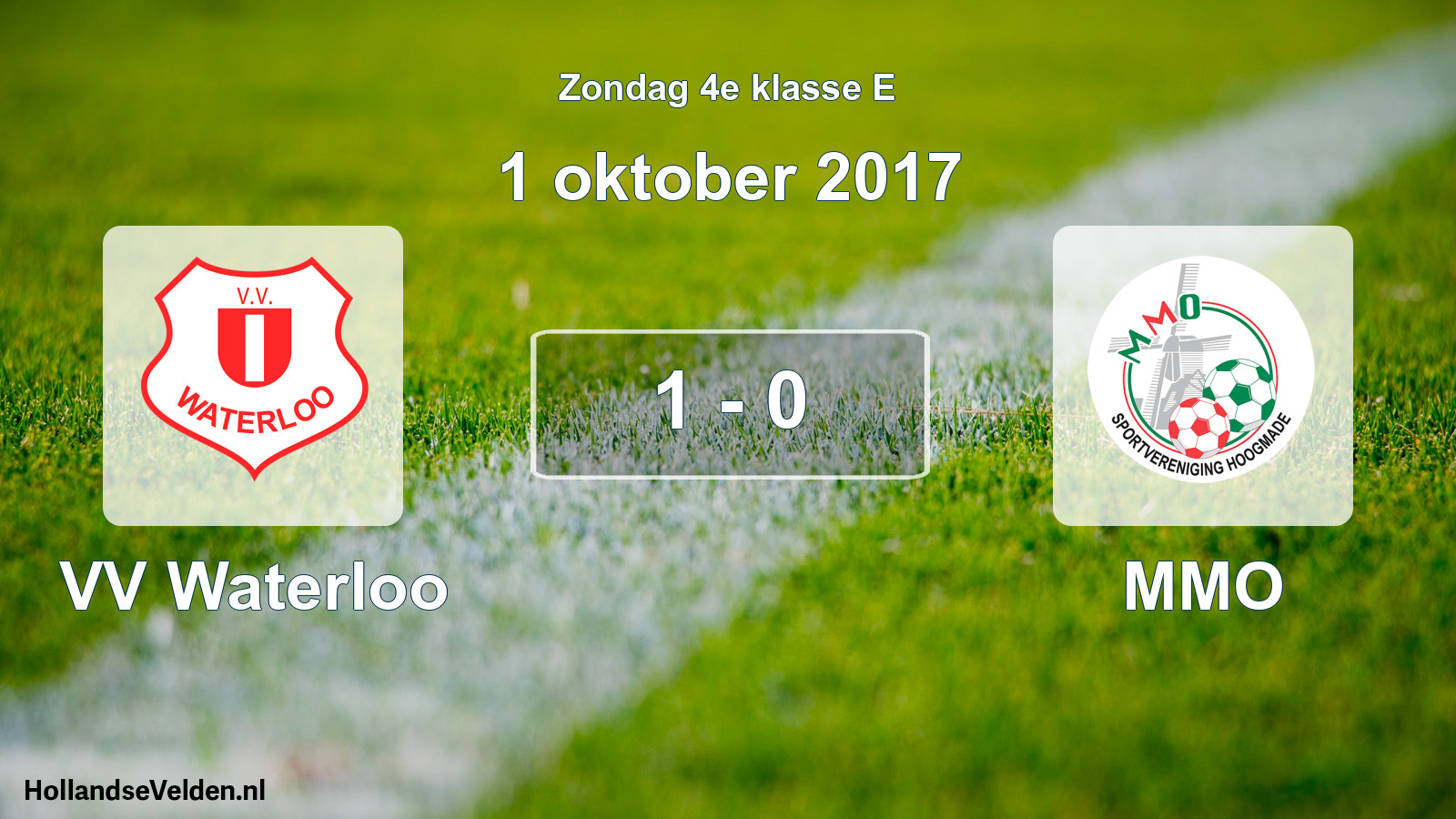Total number of matches played: VV Waterloo - MMO 1 - 0 (1 October 2017)