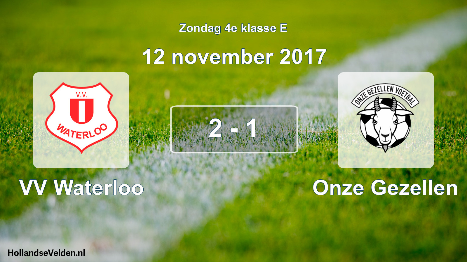 Total number of matches played: VV Waterloo - Onze Gezellen 2 - 1 (12 November 2017)