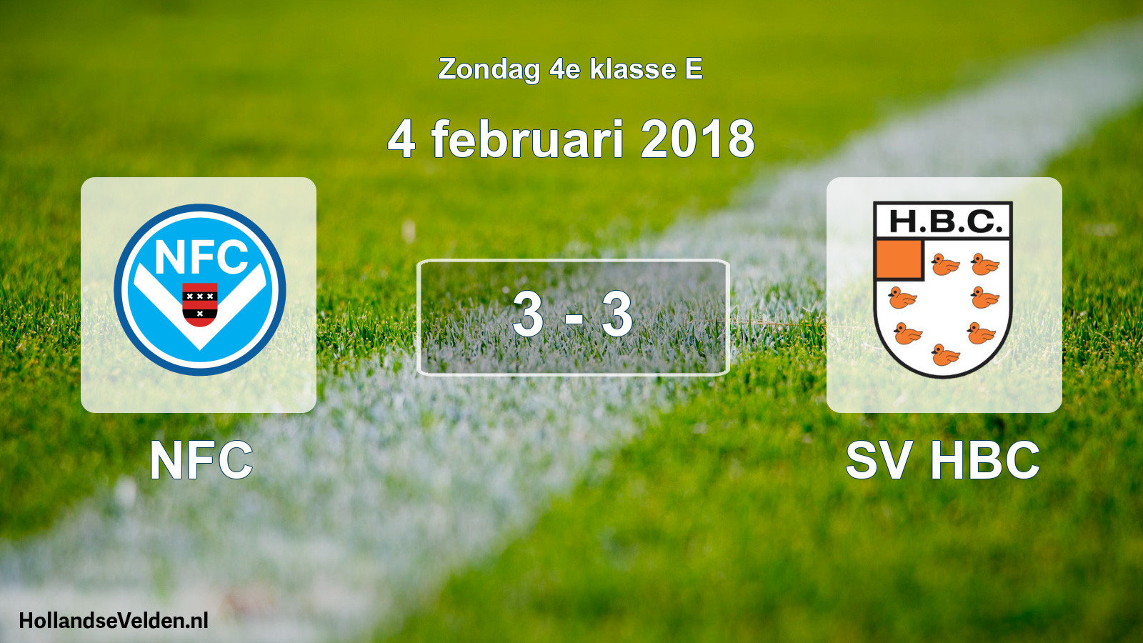 Total number of matches played: NFC - SV HBC 3 - 3 (4 February 2018)