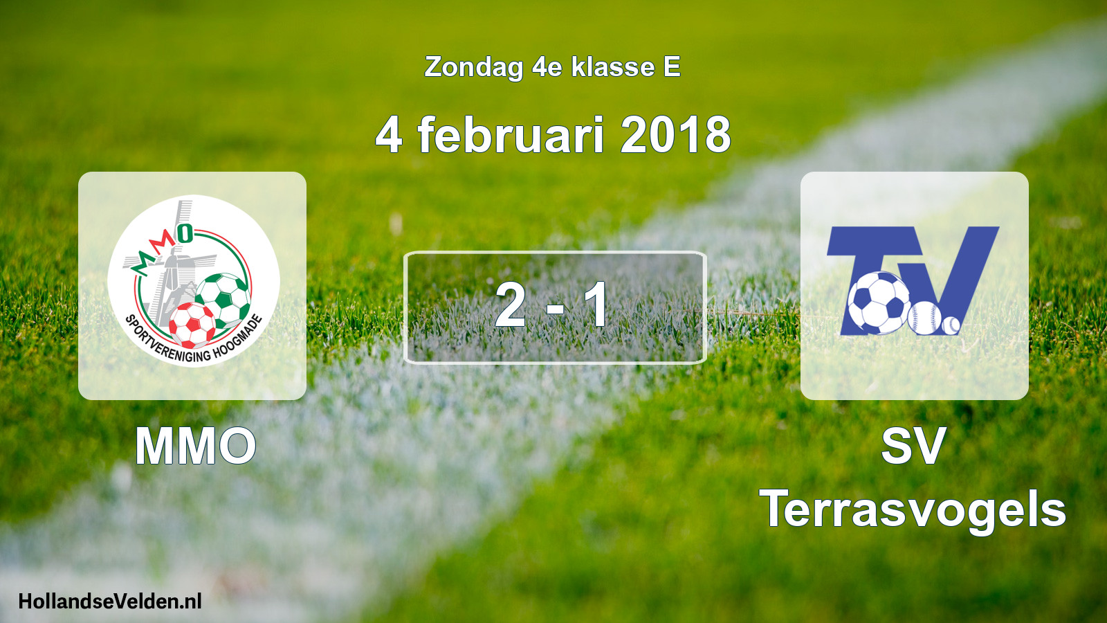 Total number of matches played: MMO - SV Terrasvogels 2 - 1 (4 February 2018)