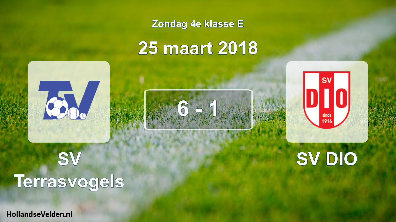 Total number of matches played: SV Terrasvogels - SV DIO 6 - 1 (25 March 2018)