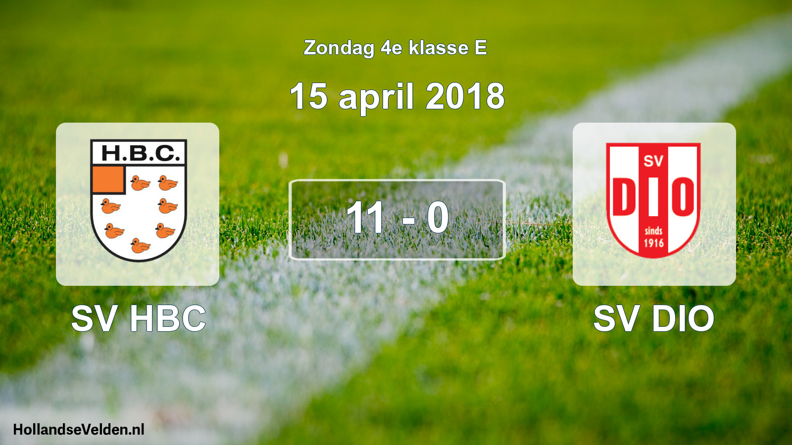 Total number of matches played: SV HBC - SV DIO 11 - 0 (15 April 2018)