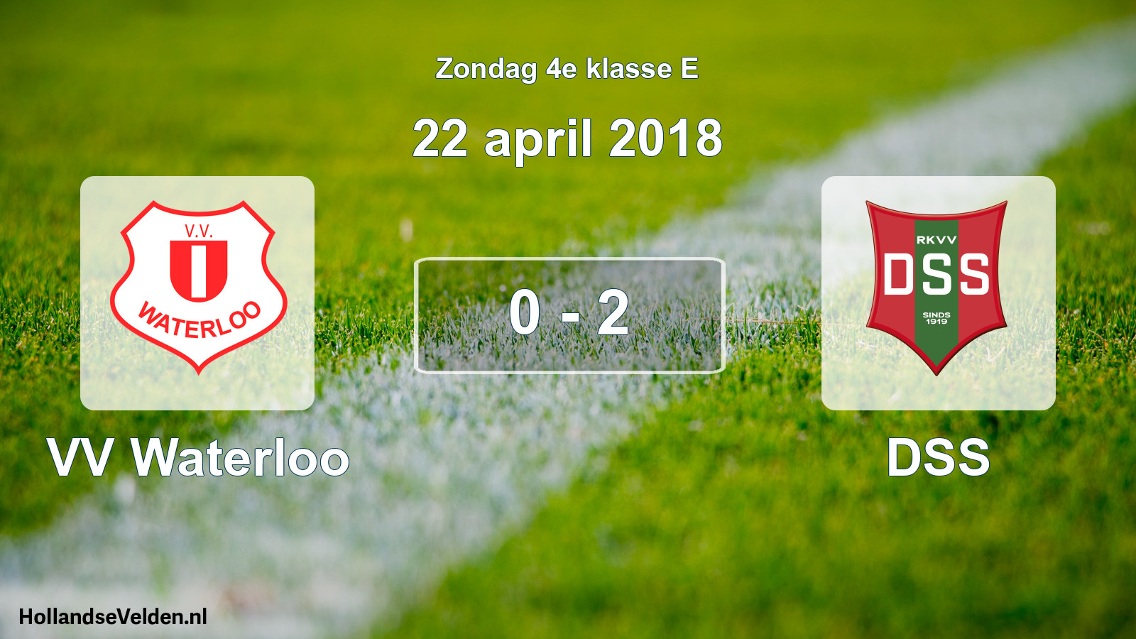 Total number of matches played: VV Waterloo - DSS 0 - 2 (22 April 2018)