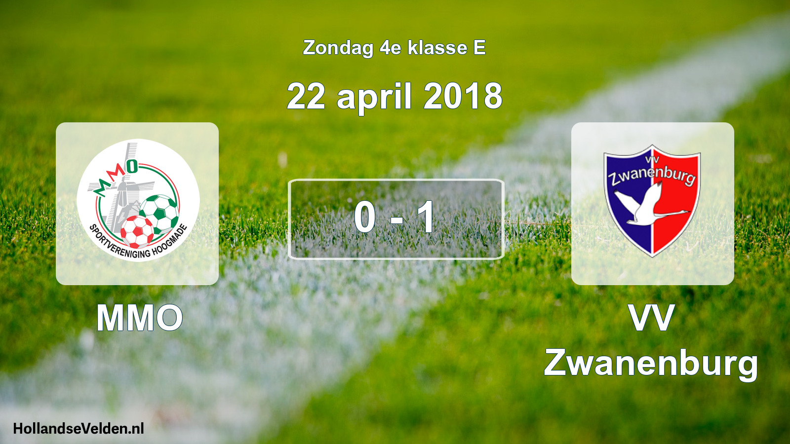 Total number of matches played: MMO - VV Zwanenburg 0 - 1 (22 April 2018)