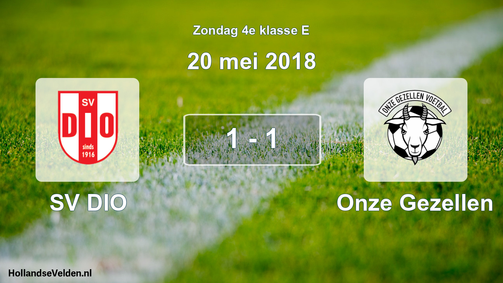 Total number of matches played: SV DIO - Onze Gezellen 1 - 1 (20 May 2018)