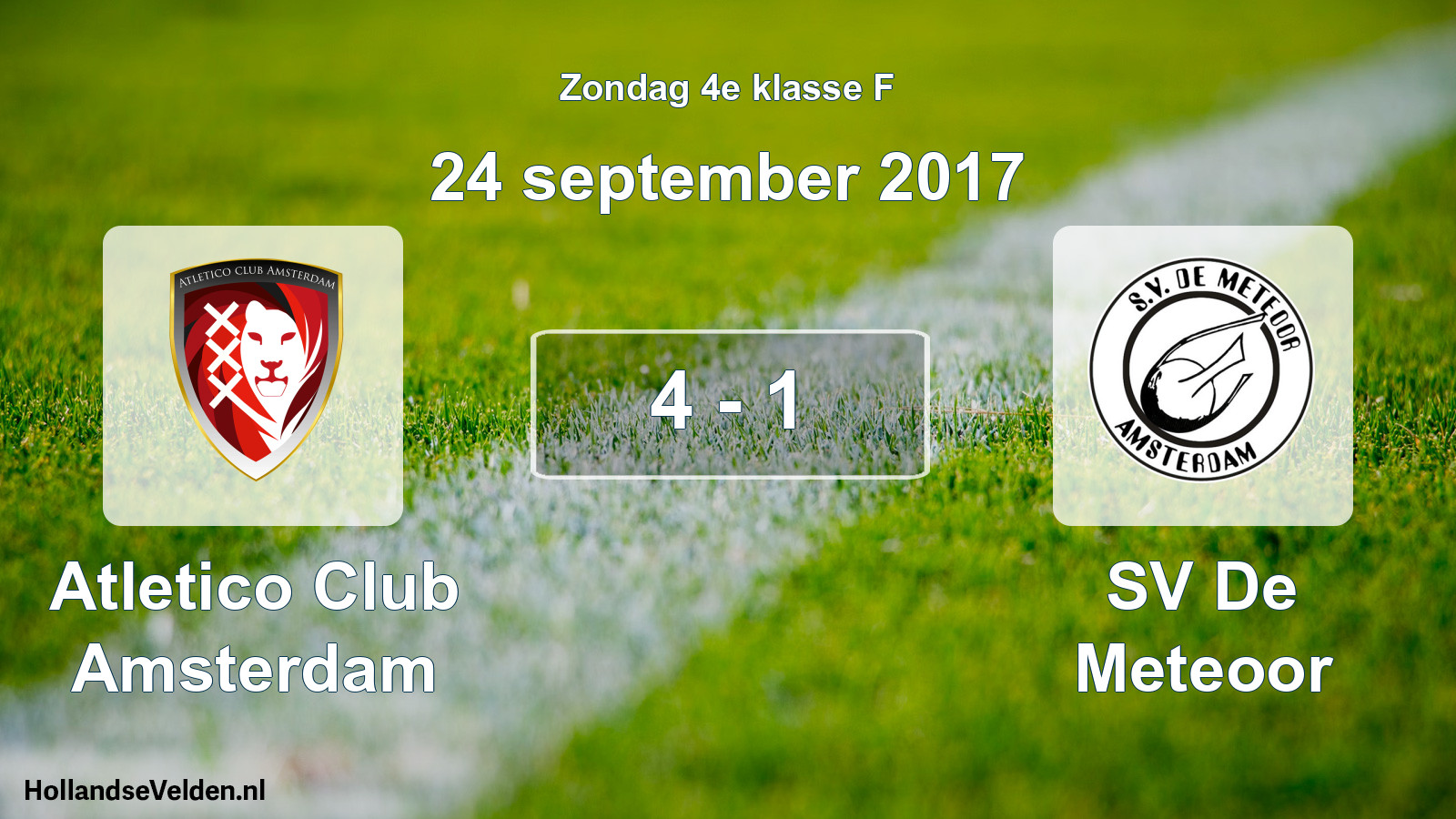 Total number of matches played: Atletico Club Amsterdam - SV De Meteoor 4 - 1 (24 September 2017)