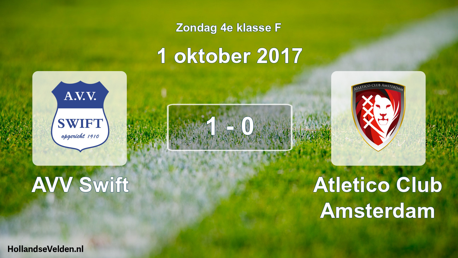 Total number of matches played: AVV Swift - Atletico Club Amsterdam 1 - 0 (1 October 2017)