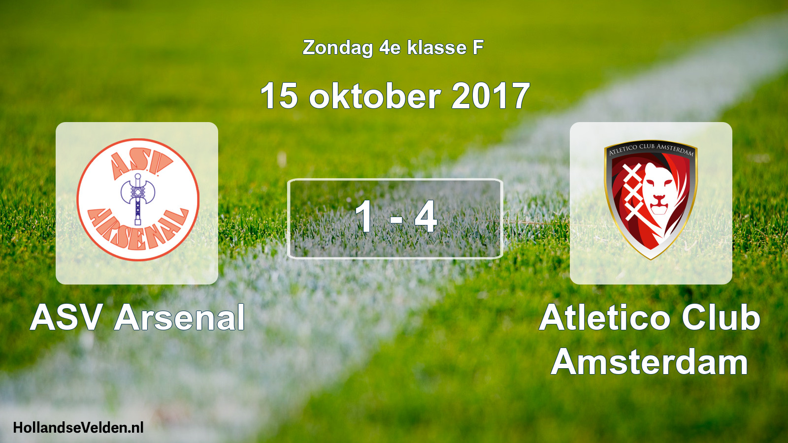 Total number of matches played: ASV Arsenal - Atletico Club Amsterdam 1 - 4 (15 October 2017)