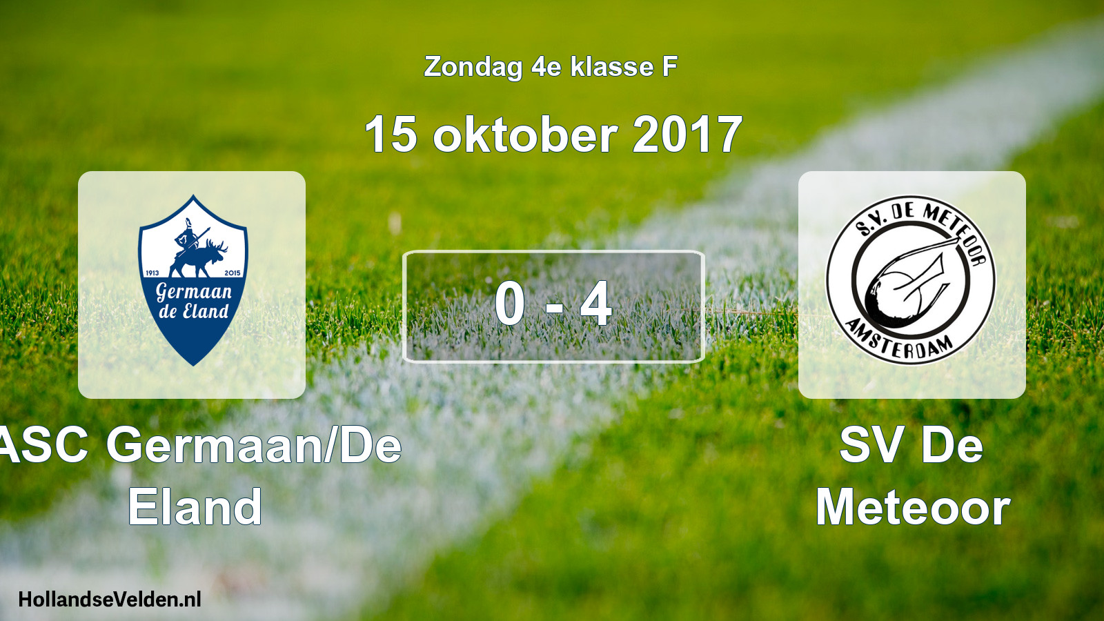 Total number of matches played: ASC Germaan/De Eland - SV De Meteoor 0 - 4 (15 October 2017)