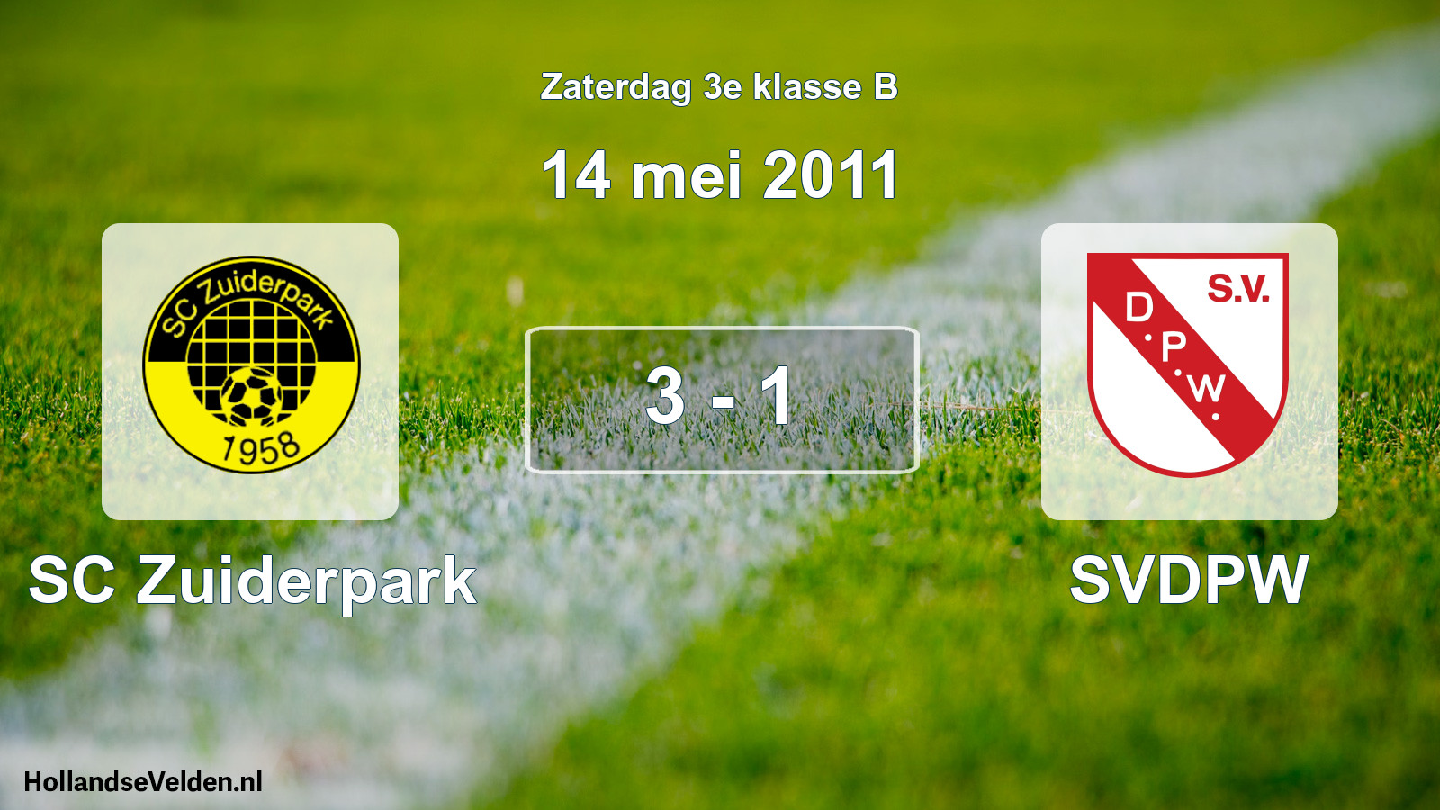 Total number of matches played: SC Zuiderpark - SVDPW 3 - 1 (14 May 2011)