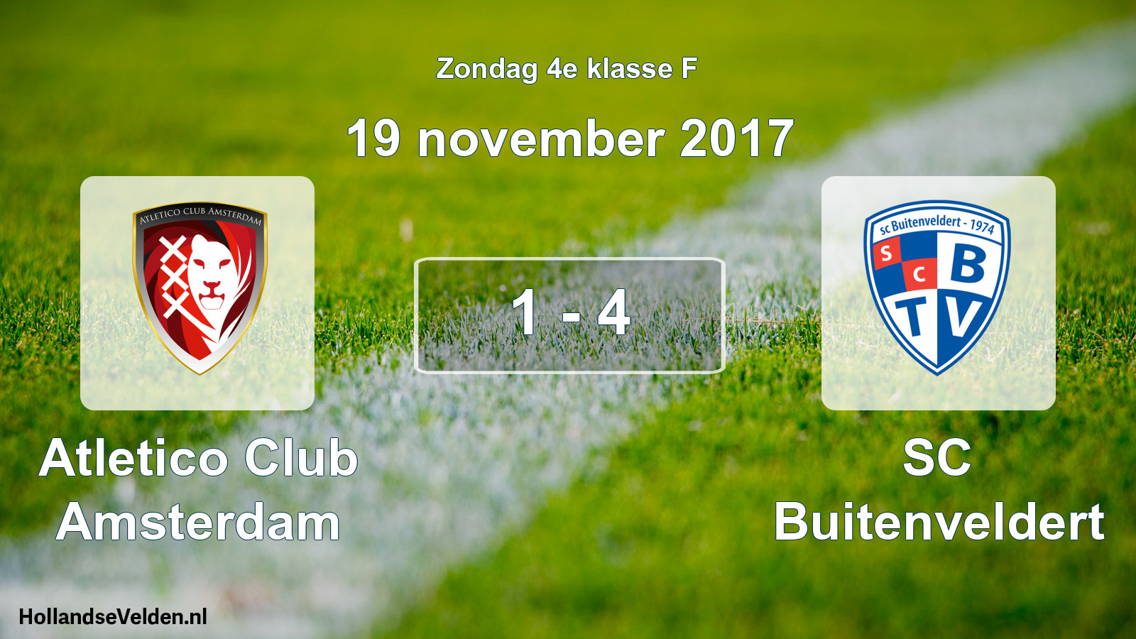 Total number of matches played: Atletico Club Amsterdam - SC Buitenveldert 1 - 4 (19 November 2017)