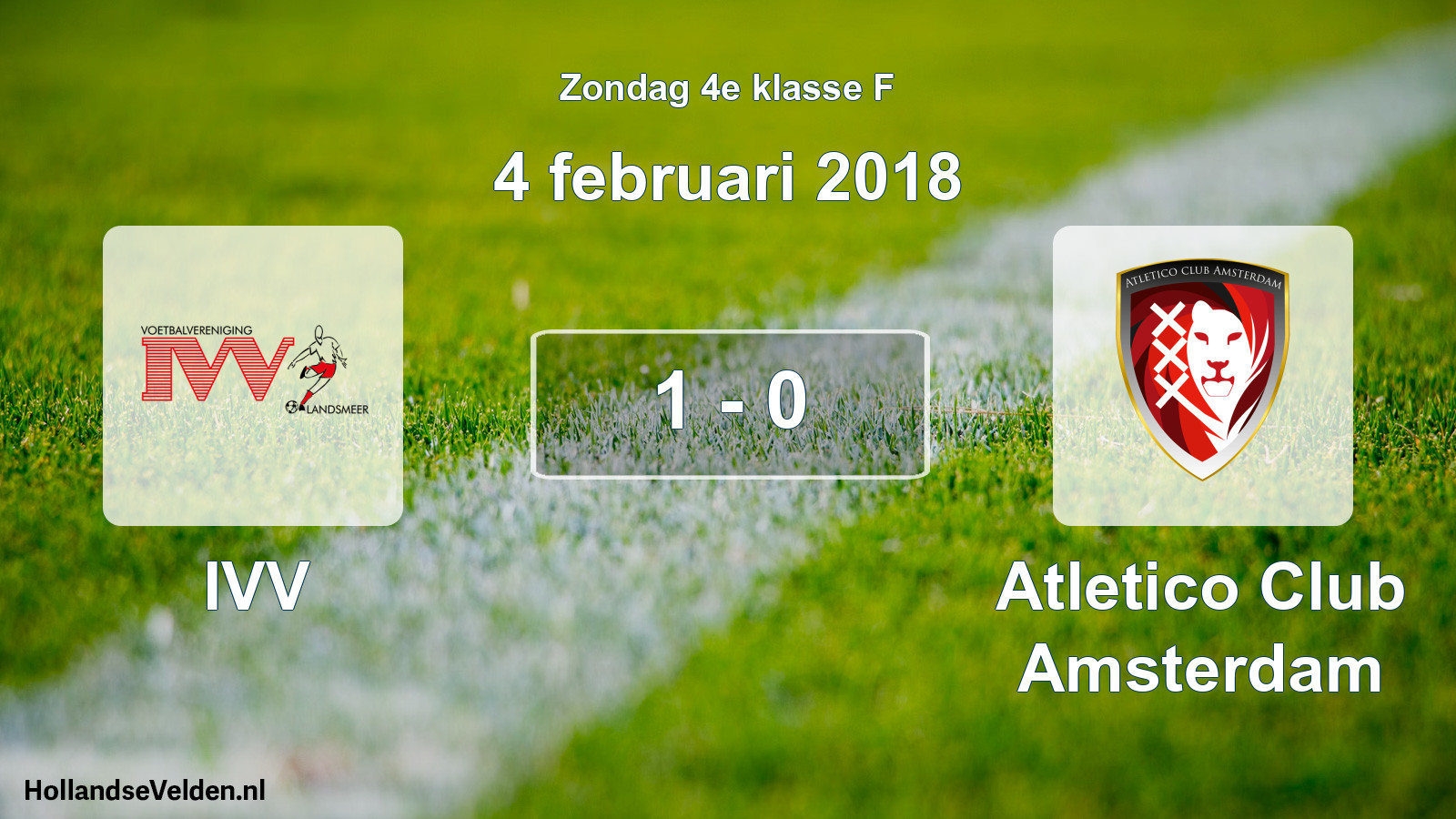 Total number of matches played: IVV - Atletico Club Amsterdam 1 - 0 (4 February 2018)