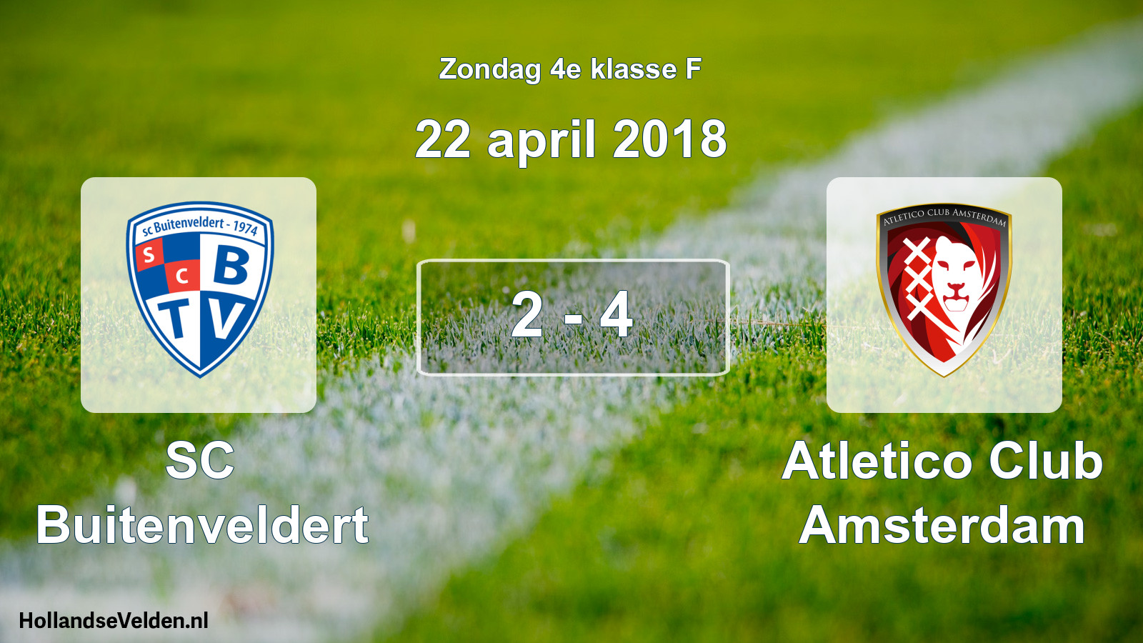 Total number of matches played: SC Buitenveldert - Atletico Club Amsterdam 2 - 4 (22 April 2018)