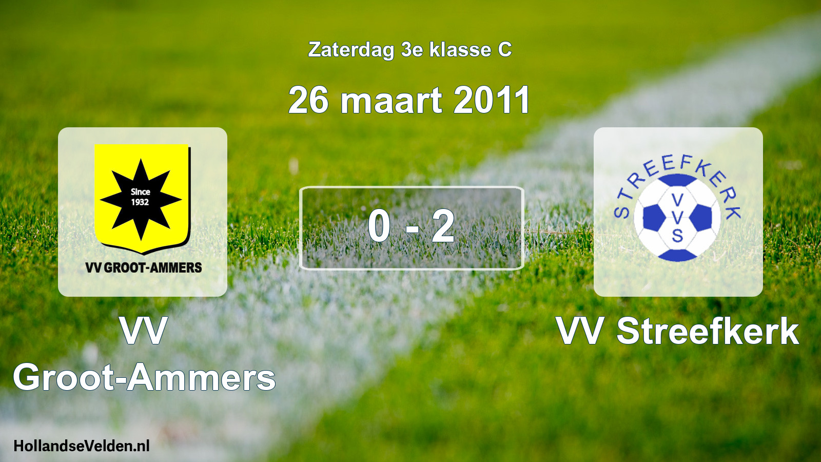 Total number of matches played: VV Groot-Ammers - VV Streefkerk 0 - 2 (26 March 2011)