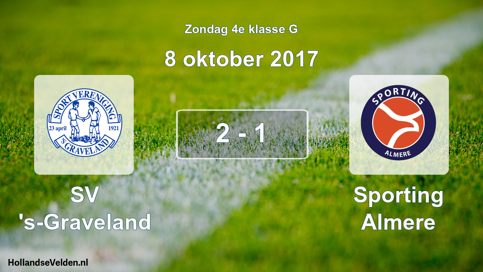 Total number of matches played: SV 's-Graveland - Sporting Almere 2 - 1 (8 October 2017)