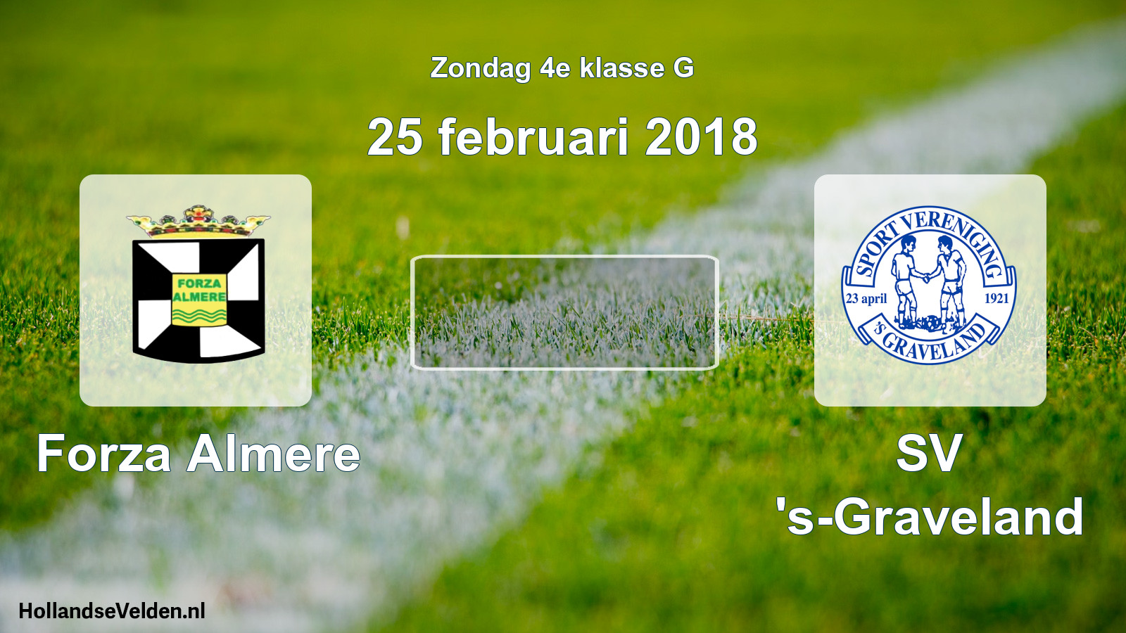 Scheduled Match: Forza Almere - SV 's-Graveland (25 February 2018)