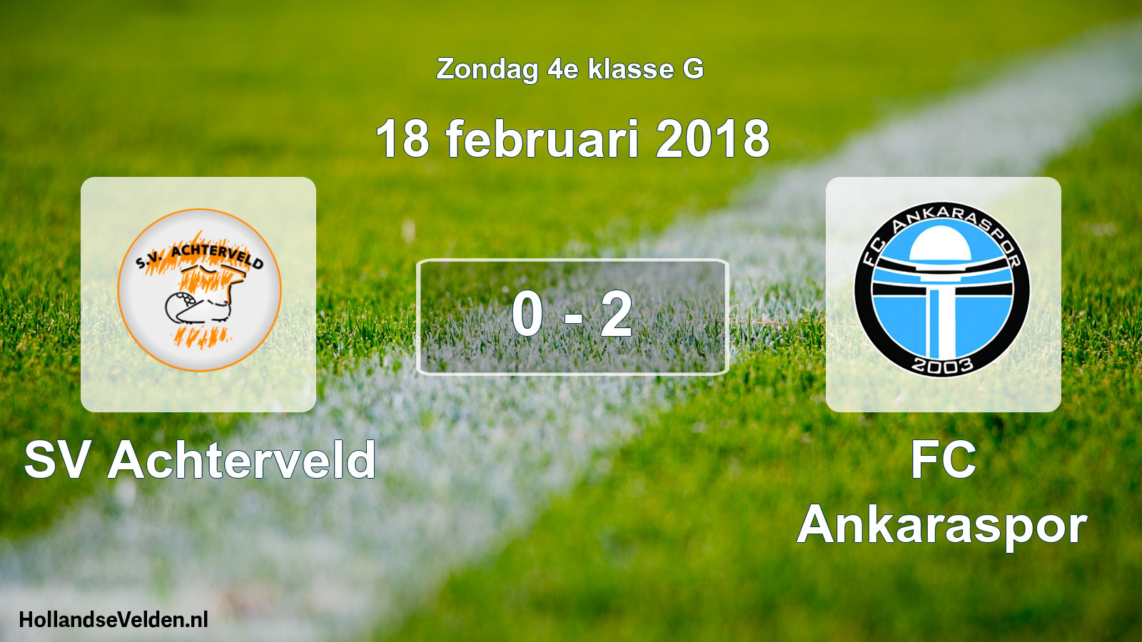 Total number of matches played: SV Achterveld - FC Ankaraspor 0 - 2 (18 February 2018)