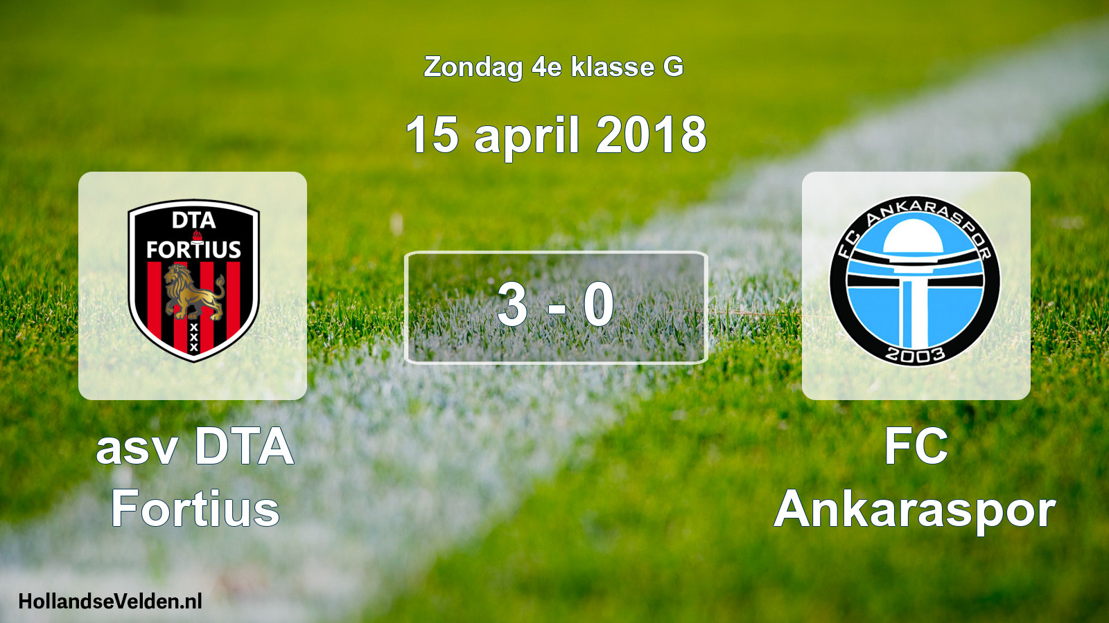 Total number of matches played: asv DTA Fortius - FC Ankaraspor 3 - 0 (15 April 2018)