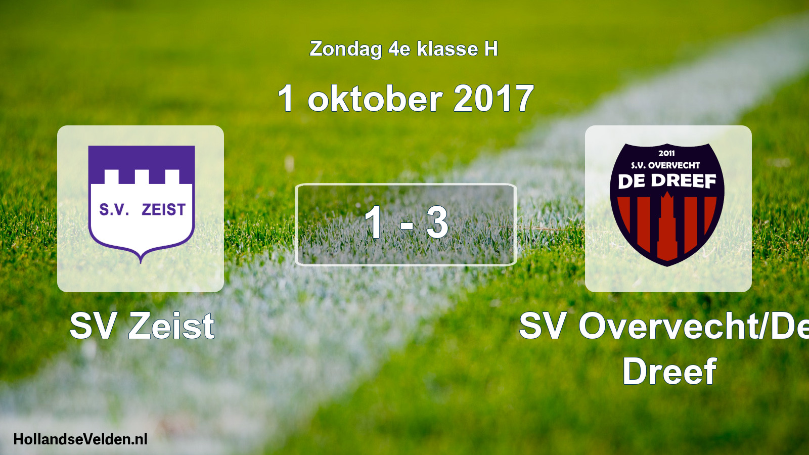 Total number of matches played: SV Zeist - SV Overvecht/De Dreef 1 - 3 (1 October 2017)