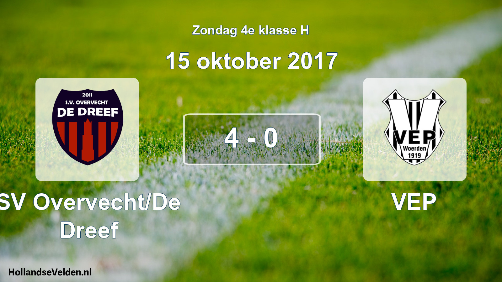 Total number of matches played: SV Overvecht/De Dreef - VEP 4 - 0 (15 October 2017)