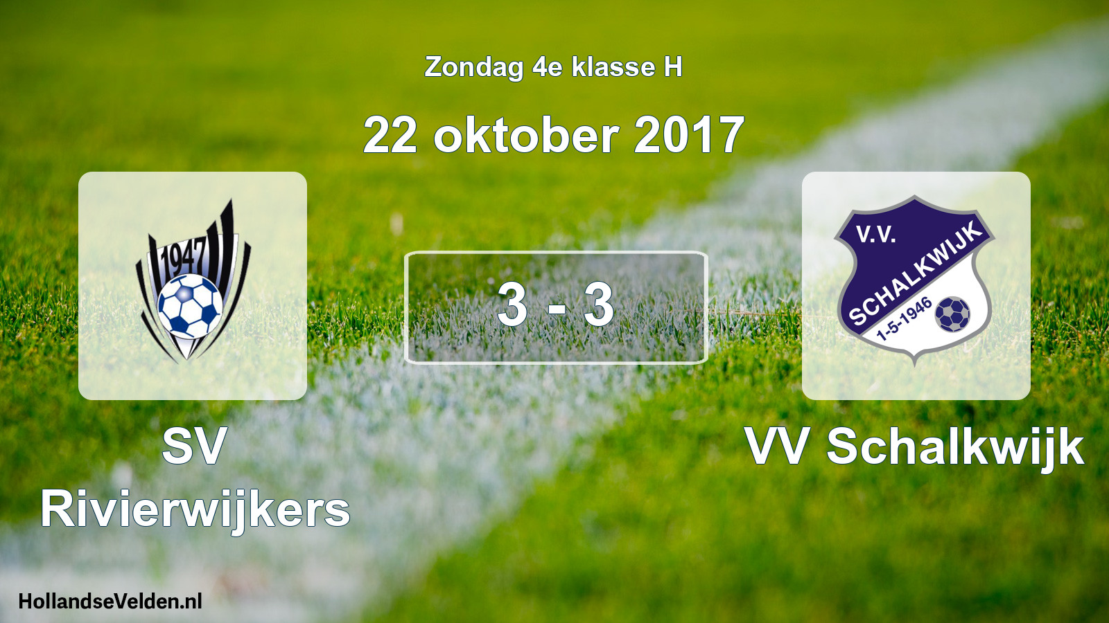 Total number of matches played: SV Rivierwijkers - VV Schalkwijk 3 - 3 (22 October 2017)