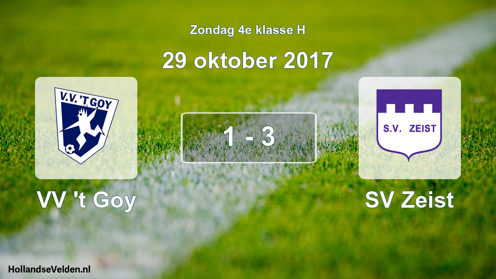Total number of matches played: VV 't Goy - SV Zeist 1 - 3 (29 October 2017)