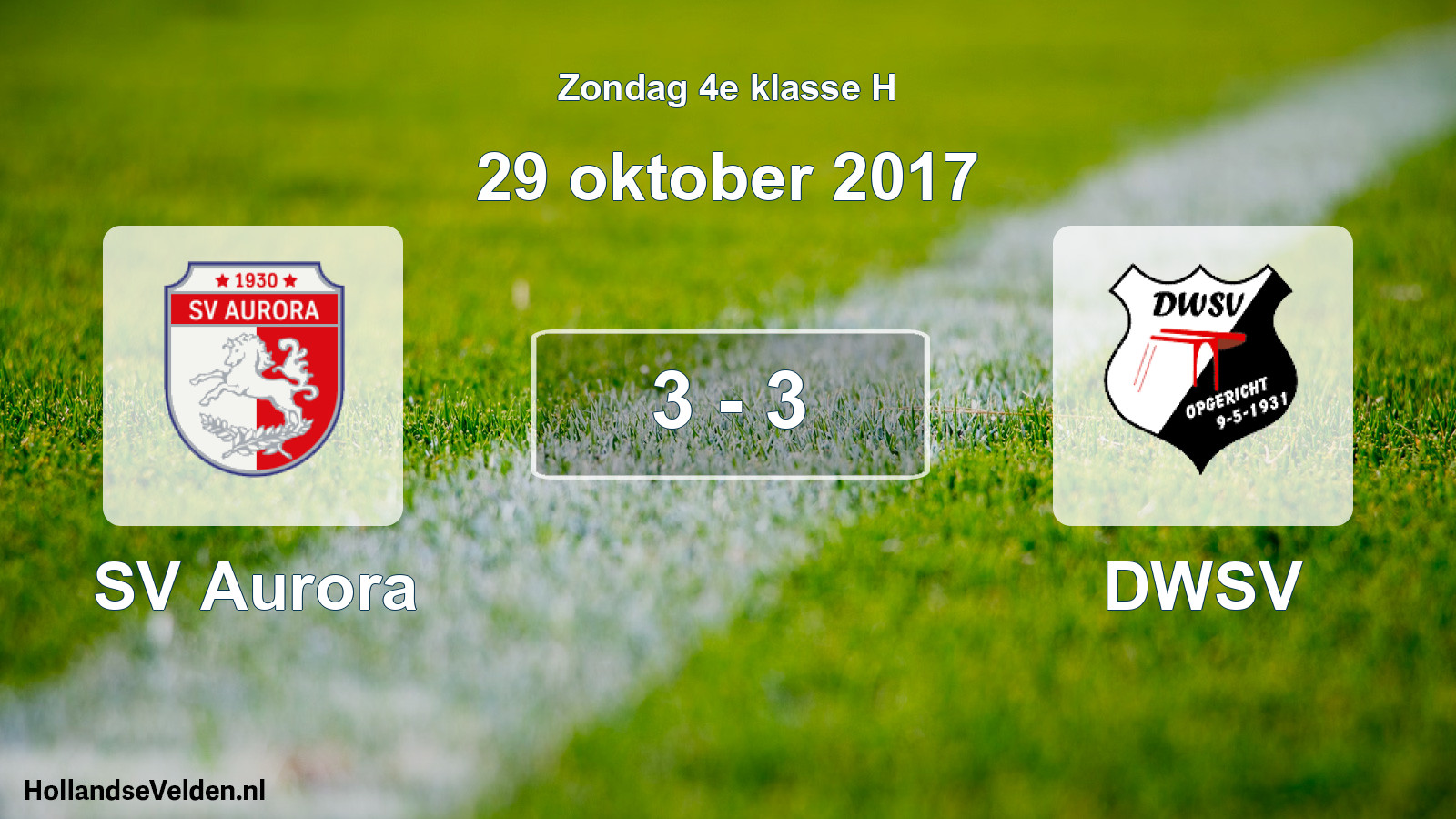 Total number of matches played: SV Aurora - DWSV 3 - 3 (29 October 2017)