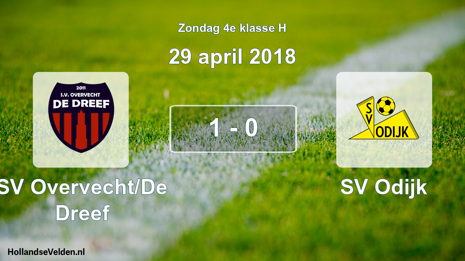 Total number of matches played: SV Overvecht/De Dreef - SV Odijk 1 - 0 (29 April 2018)