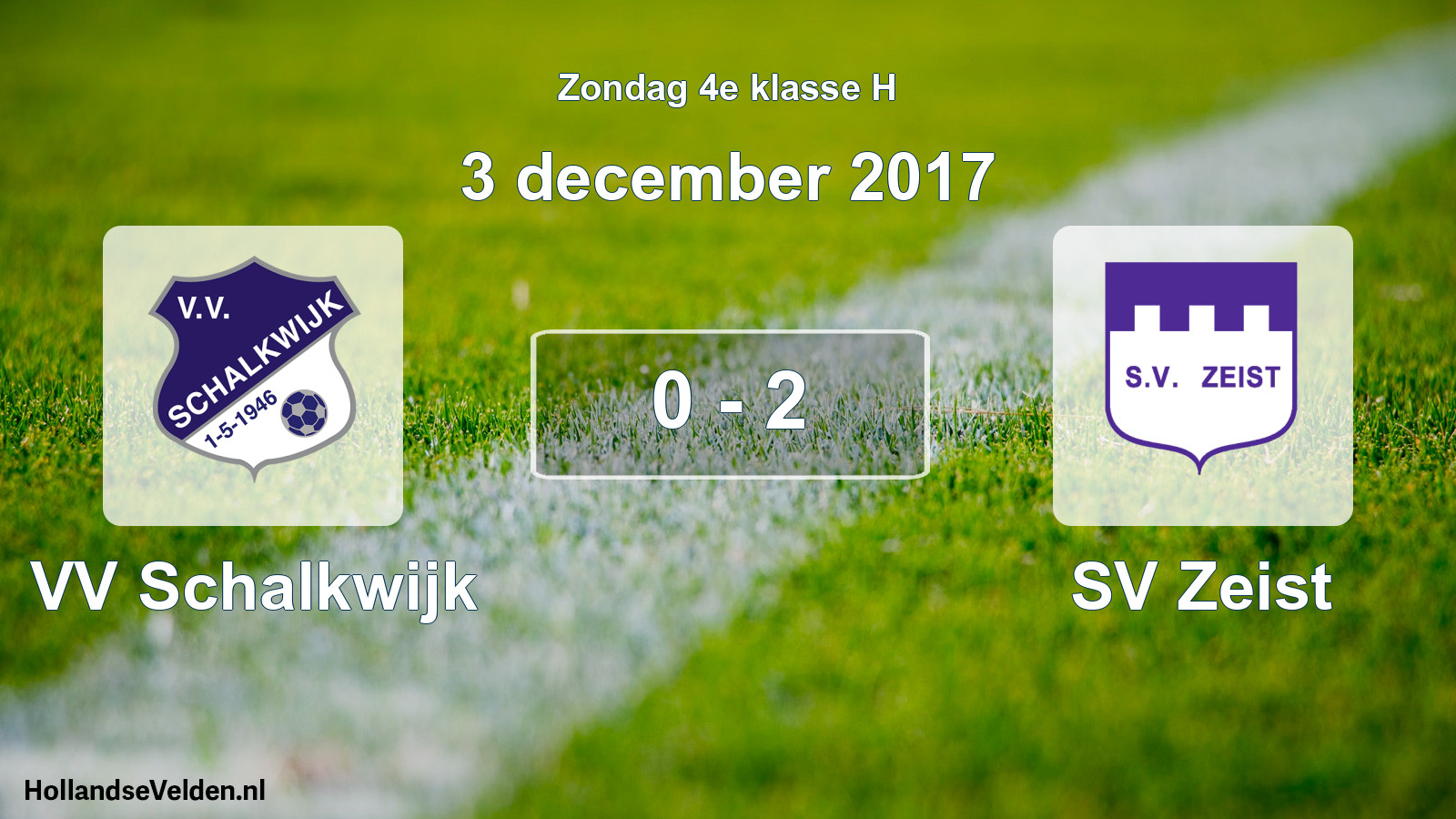 Total number of matches played: VV Schalkwijk - SV Zeist 0 - 2 (3 December 2017)