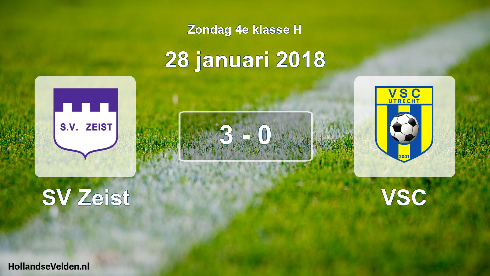 Total number of matches played: SV Zeist - VSC 3 - 0 (28 January 2018)