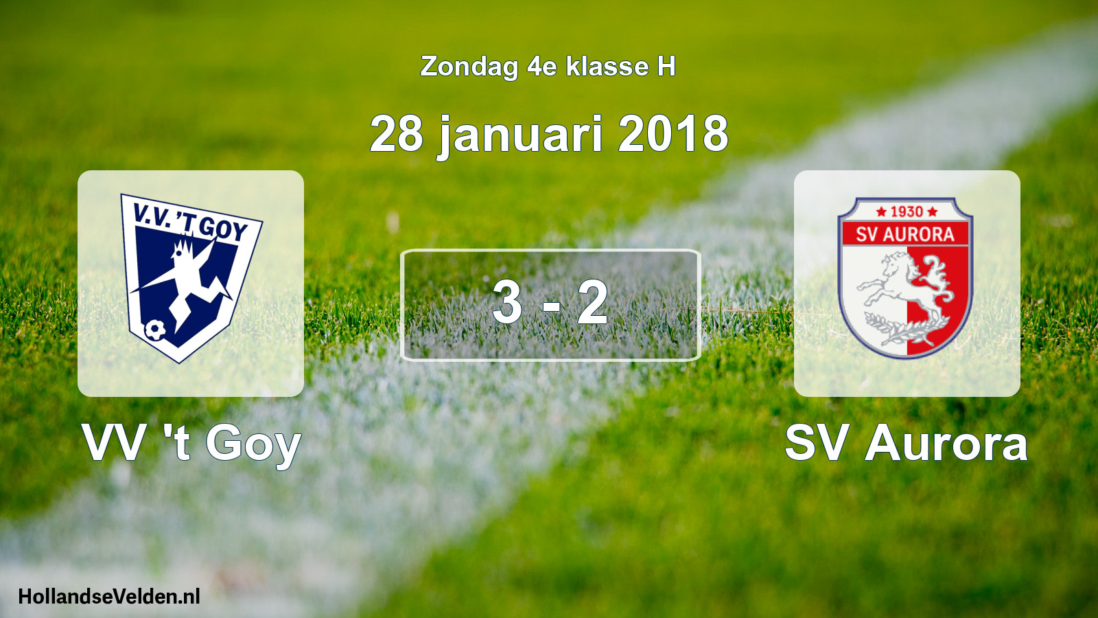 Total number of matches played: VV 't Goy - SV Aurora 3 - 2 (28 January 2018)