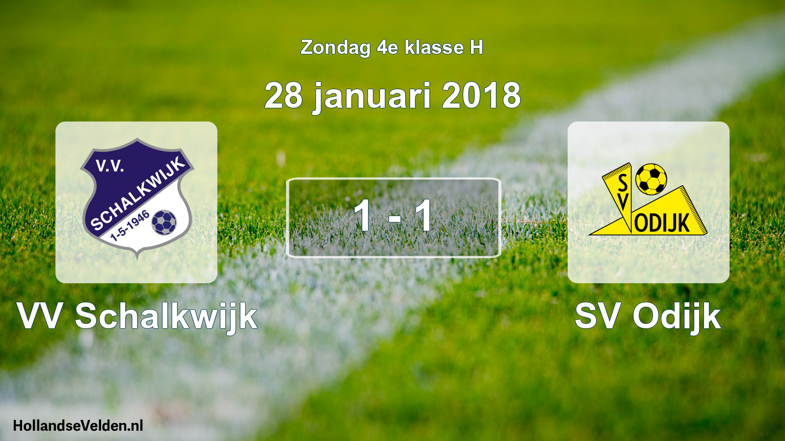 Total number of matches played: VV Schalkwijk - SV Odijk 1 - 1 (28 January 2018)