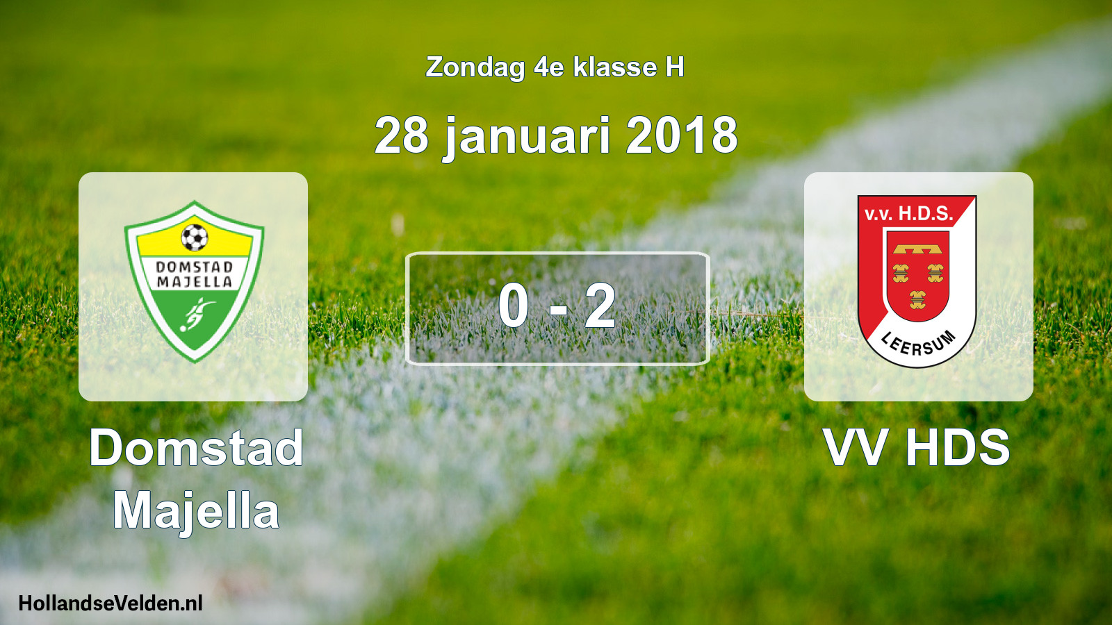 Total number of matches played: Domstad Majella - VV HDS 0 - 2 (28 January 2018)